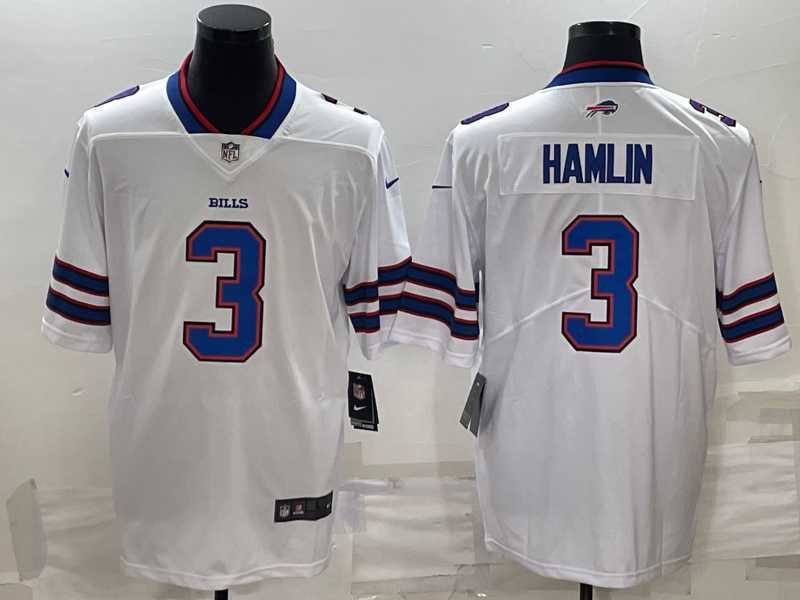 Men & Women & Youth Buffalo Bills #3 Damar Hamlin White Vapor Untouchable Limited Stitched Jersey